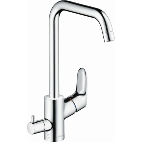 Hansgrohe – Mitigeur de cuisine 31823000 – Bec orientable 360° – Vanne d'arrêt intégrée – Cartouche céramique – Débit 12 l/min - 39appareil