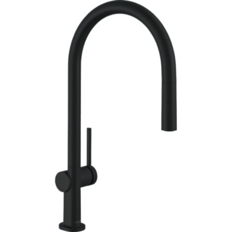 Hansgrohe – Mitigeur de cuisine avec douchette extractible – sBox noir mat – ComfortZone 210 – Débit 7 l/min à 3 bars – Cartouche céramique