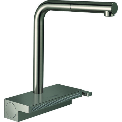 Hansgrohe – Mitigeur de cuisine monocommande avec douchette extractible – Jet SatinFlow pour lavage délicat – Amplitude de rotation 60°/110°/150° – Cartouche céramique