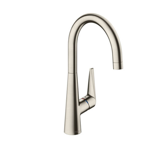 Hansgrohe – Mitigeur de cuisine Talis S 260 hauteur sous bec 265mm – Finition métal aspect acier – Bec orientable – 72810800