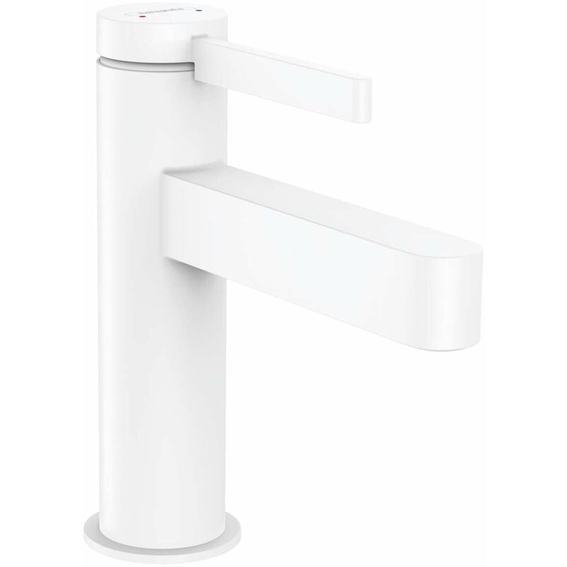 Hansgrohe - Finoris - Mitigeur de lavabo 100, Push-Open, EcoSmart, blanc mat 76010700