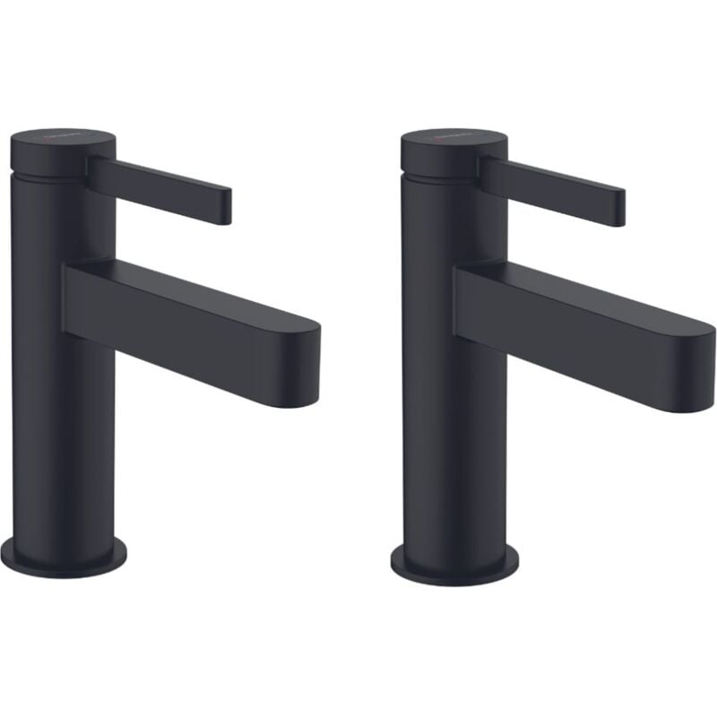 Lot de 2 mitigeurs lavabo Hansgrohe Finoris 110 avec bonde Push-Open noir mat