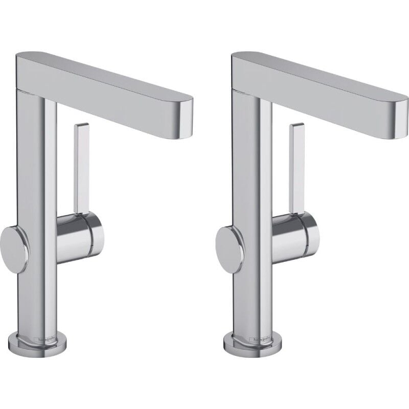 Hansgrohe - Lot de 2 mitigeurs lavabo Finoris 230 + bonde Push-Open Chromé