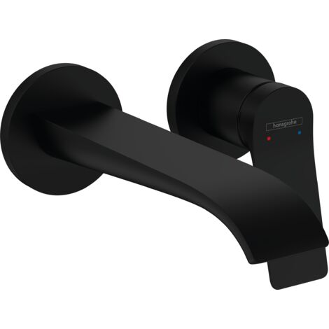 Hansgrohe – Mitigeur de lavabo encastré 2 trous noir mat – EcoSmart avec jet WaterfallStream – Débit 5 l/min – 75050670