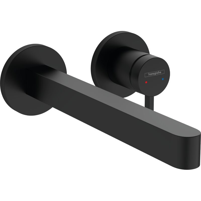 Hansgrohe - Finoris - Mitigeur de lavabo encastré, installation 2 trous, EcoSmart, noir mat 76050670