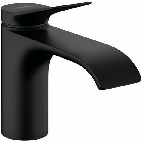 Hansgrohe – Mitigeur de lavabo noir mat EcoSmart avec vidage – Débit 5 l/min – Hauteur bec 165 mm – 75010670