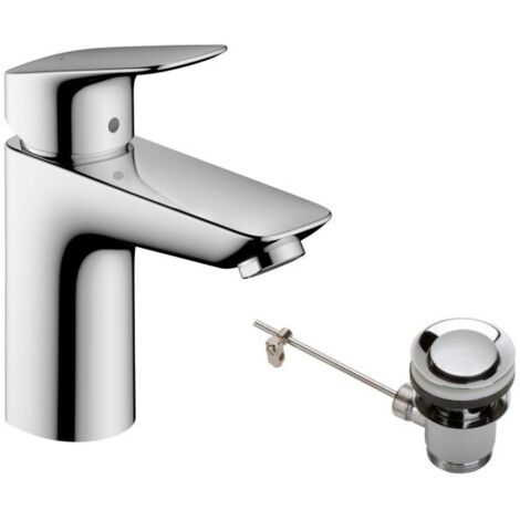 Hansgrohe – Mitigeur lavabo 71171000 – Chromé – Débit 5L/min – Hauteur 108mm – Jet normal – Vidage métallique inclus