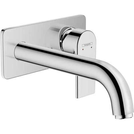 hansgrohe Vernis Shape Mitigeur de lavabo encastré mural, bec 207 mm, bonde à écoulement libre Chromé