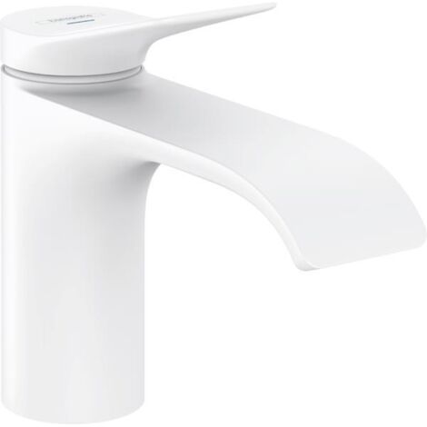 Hansgrohe mitigeur monocommande pour lavabo, robinet de vidange fixe, eau froide, sans garniture de vidange, Vivenis ComfortZone 80, blanc mat
