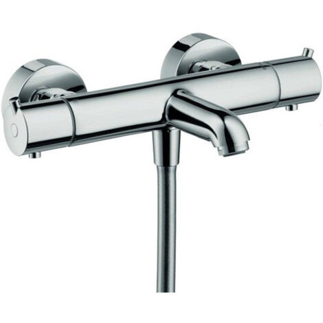 Hansgrohe – Mitigeur thermostatique de baignoire – Finition métal – Entraxe 15 cm – Clapets anti-retour – 13148000