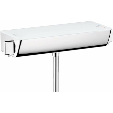 Hansgrohe – Mitigeur thermostatique de douche – Finition métal chromé – Verrou de sécurité à 40 °C – Débit 12 l/min – Installation murale