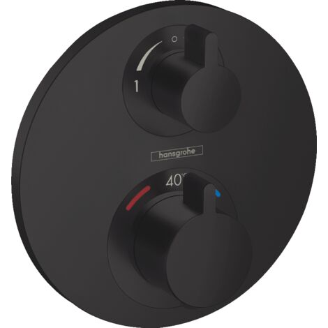 Hansgrohe – Mitigeur thermostatique encastré pour 2 appareils – Finition noir mat – Débit 29 l/min – Sécurité température 40 °C