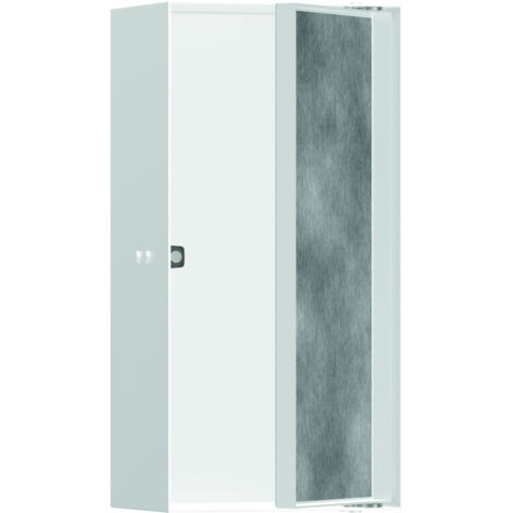 Hansgrohe – Niche murale avec porte pour salle de bain 300x150x100 mm en acier inoxydable blanc mat – Kit d'installation inclus – 56082700