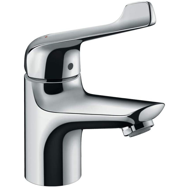 Hansgrohe - Novus 70 Care Mitigeur de lavabo pmr avec poignée extra longue + tirette et vidage, Chrome (71920000)