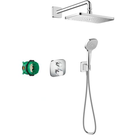 HANSGROHE Pack encastré avec mitigeur thermostatique Ecostat E chromé