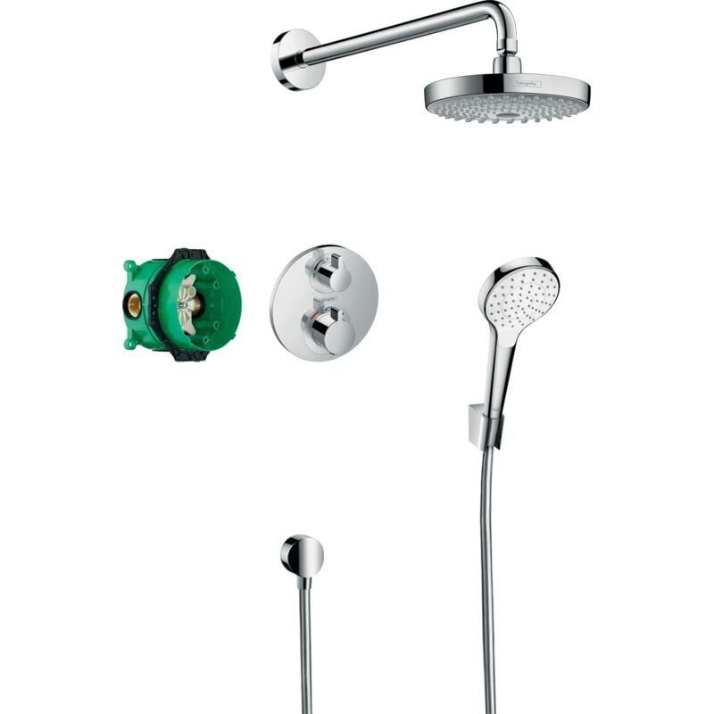Pack encastré avec mitigeur thermostatique Ecostat s chromé Croma Select - Hansgrohe