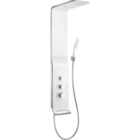 Hansgrohe – Panneau de douche Lift 180 2jet – Finition blanche et chromée – Diamètre 180mm – Technologie AirPower – 27008400