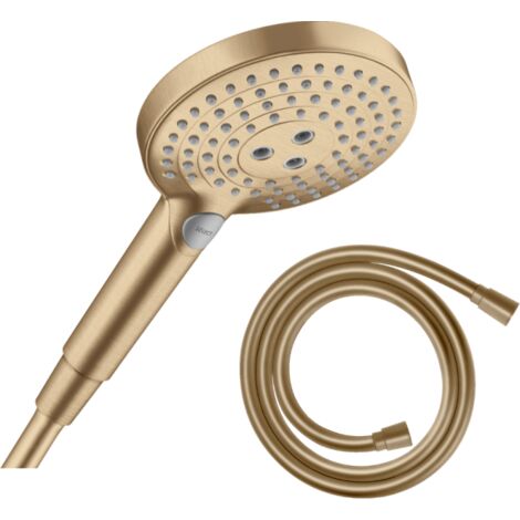 Hansgrohe – Pommeau de douche 3 jets – Flexible 160 cm – Économie d'eau 8,5 l/min – Bronze brossé – Compatible chauffe-eau instantané