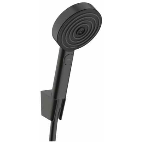 Hansgrohe – Pommeau de douche 3 jets – Support mural et flexible 160 cm – Finition noir mat – Économie d'eau jusqu'à 60 % – 24303670