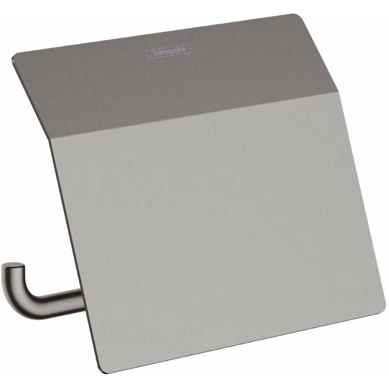 Porte-papier WC avec couvercle HANSGROHE AddStoris noir chromé brossé