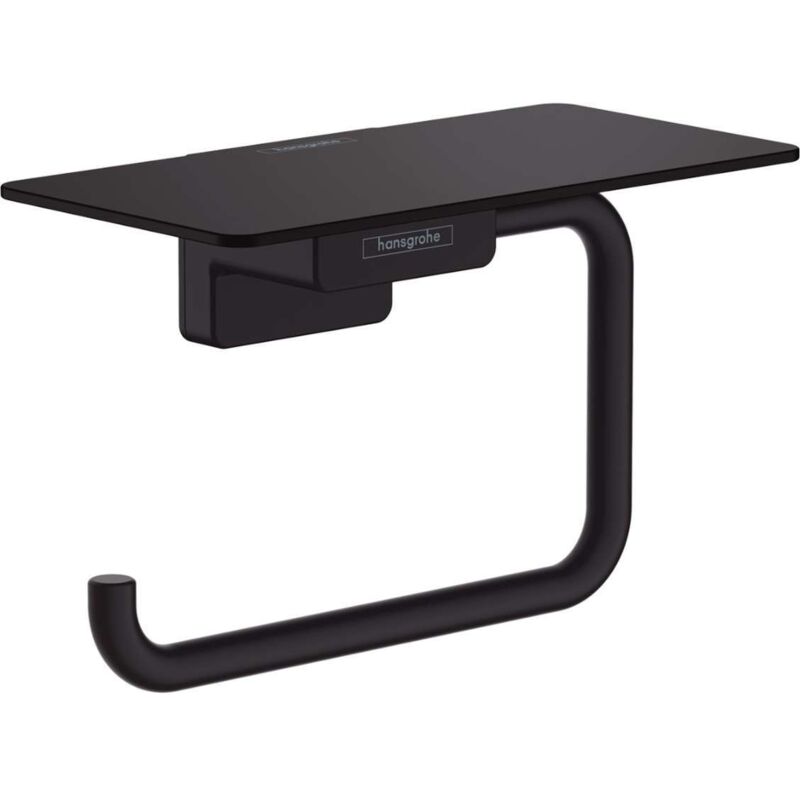 Hansgrohe AddStoris Roll holder with shelf - Matt Black - 41772670