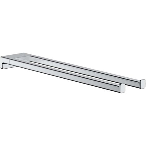 Hansgrohe – Porte-serviette double branche 450mm – Fixation murale – Métal chromé – Design moderne et facile à nettoyer