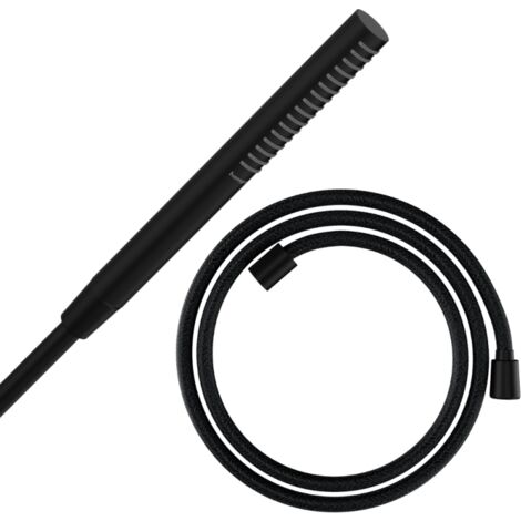 HANSGROHE Pulsify S 100 EcoSmart rociador negro mate + flexo de ducha HANSGROHE Designflex 160 cm negro mate