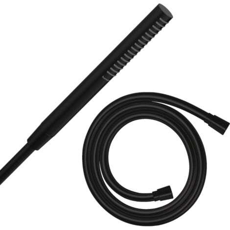 HANSGROHE Pulsify S 100 EcoSmart rociador negro mate + flexo de ducha HANSGROHE Isiflex negro mate 1,25 m
