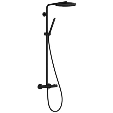 Hansgrohe Pulsify S Puro - Duschset mit Thermostat, Durchmesser 26 cm, 1 Strahl, EcoSmart, mattschwarz 24223670