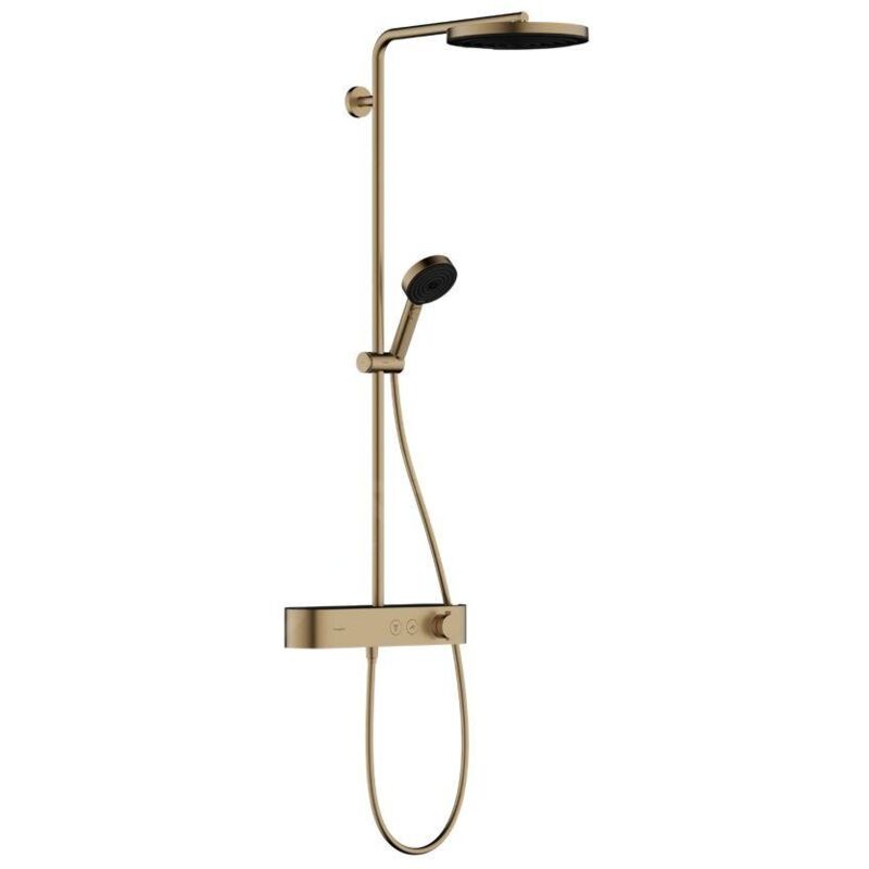 Pulsify s - Set de douche avec thermostat, diamètre 26 cm, 3 jets, EcoSmart, bronze brossé 24221140 - Hansgrohe