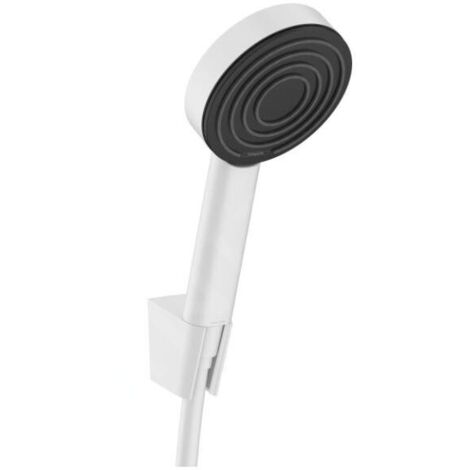 Hansgrohe Pulsify S - Set de pommeau de douche, 1 jet, support et flexible de 125 cm, blanc mat 24301700