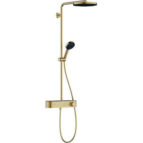 Hansgrohe Pulsify S - Set doccia termostatico, diametro 26 cm, 3 getti, bronzo spazzolato 24220140