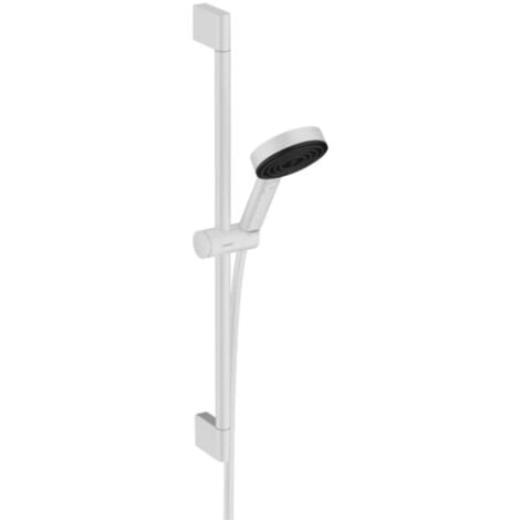 Hansgrohe Pulsify Select - Brausegarnitur, 3 Strahlarten, Stange 67 cm und Schlauch, weiß matt 24160700