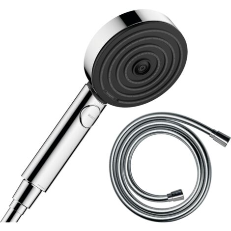 HANSGROHE Pulsify Select EcoSmart 105 rociador 3 jets de relajación cromados + flexo de ducha HANSGROHE Isiflex cromado 2 m