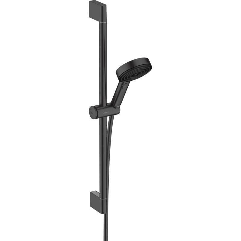 Hansgrohe - Pulsify Select - Set de pommeau de douche, 3 jets, EcoSmart, barre de 67 cm et flexible, noir mat 24161670