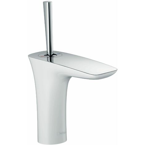 HANSGROHE PuraVida 110 Mitigeur lavabo vidage push-open blanc/chromé