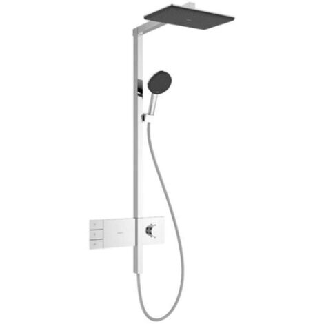 Hansgrohe Raindance Alive Q - Set doccia con termostato, 21x34 cm, 3 getti, EcoSmart, cromo 24591000
