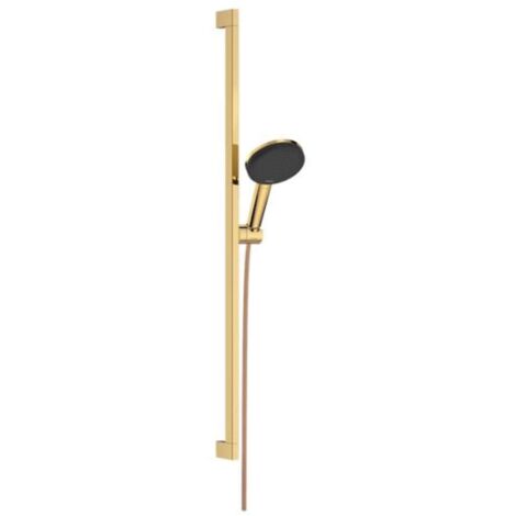 Hansgrohe Raindance Alive Select S - Set pomme de douche, barre et flexible, 3 jets, EcoSmart, aspect or poli 24601990