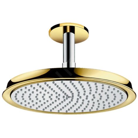 Hansgrohe Raindance Classic - Douche de tête E 240 Air, 1 jet avec amenée par plafond de 100 mm, design chrome / doré 27405090