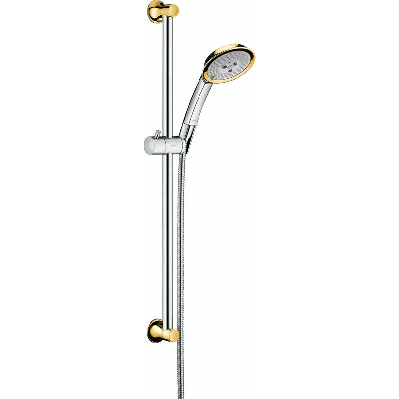 

Hansgrohe Raindance Classic set de ducha 100 3jet con barra de ducha 65 cm, 27843, color: Cromo / Oro - 27843090