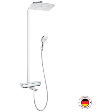 Hansgrohe – Douchette RainDance E 360 1 jet DN 15 – Type de jet RainAir – Longueur flexible 380 mm – Finition chrome – Thermostat Ecostat Select