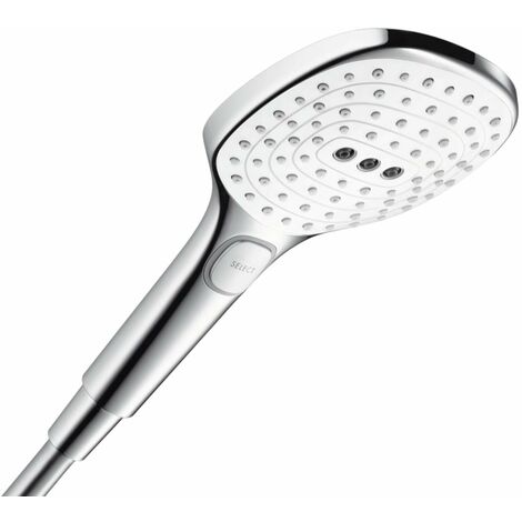 Hansgrohe Raindance Select E - Doccetta a mano 120, 3 getti, EcoSmart 9 l/min, bianca/cromata 26521400