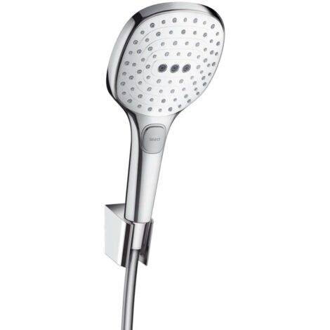 Hansgrohe Raindance Select E - Duschkopf 120, mit Zubehör, 3 Strahlen, weiß / verchromt 26720400