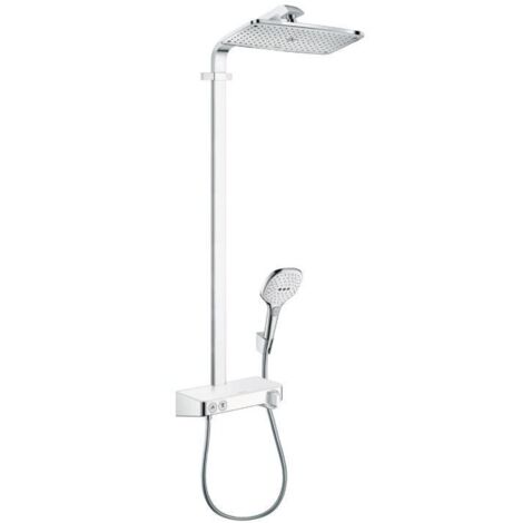 Hansgrohe Raindance Select E - Set de douche Showerpipe 360 avec thermostat ShowerTablet Select 300, blanc/ chrome 27288400