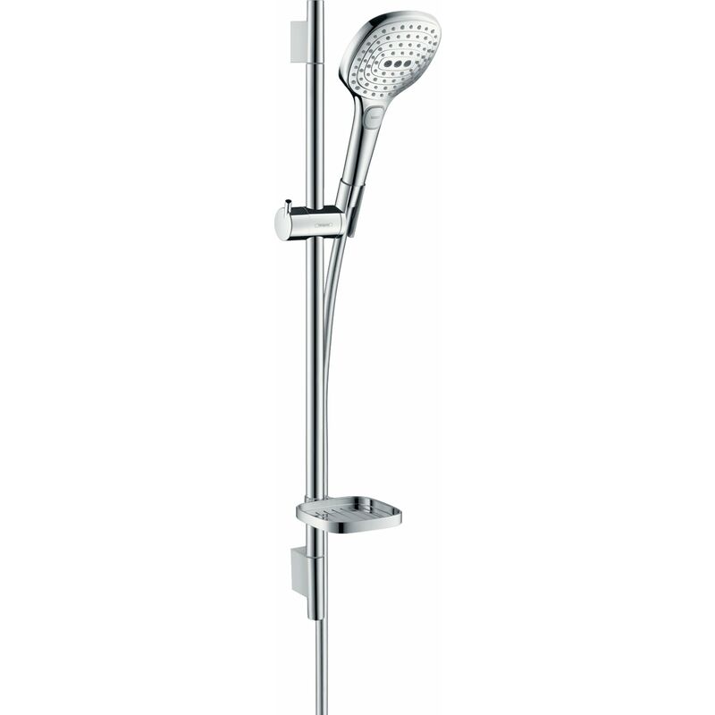 

Hansgrohe Raindance Select E Set de ducha 120 3jet con barra de ducha de 65 cm y jabonera, 26620, color: cromado - 26620000