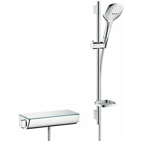 Hansgrohe Raindance Select E - Set doccia 120 con termostato Ecostat Select, 3 getti, cromato 27038000