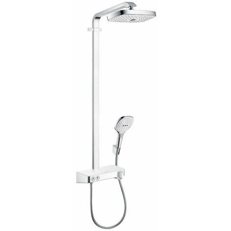 QJUZO Colonna Doccia Bianca 3 Getti Sistema Doccia a Parete con Miscelatore  Set Doccia Pioggia Rubinetti Doccia Sistema di Balneazione Elegant