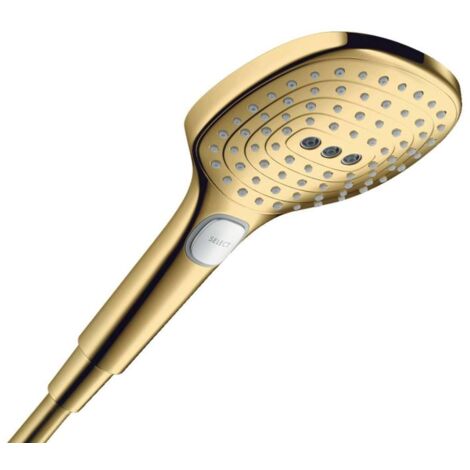 Hansgrohe Raindance Select E - Soffione doccia, 3 getti, EcoSmart+, effetto oro lucido 28729990