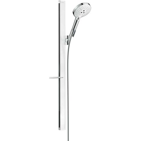 Hansgrohe Raindance Select S - Brausegarnitur 120, 3 Strahlen, Duschstange 90 cm, weiß / verchromt 27648400