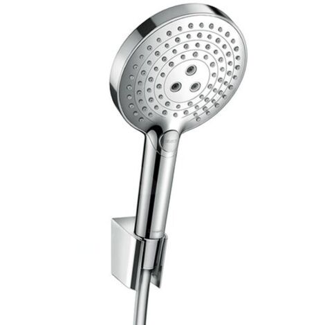 Hansgrohe Raindance Select S - Ensemble de pommeau de douche 120, 3 jets, support et flexible, chrome 26701000